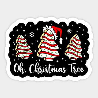 Oh Christmas Tree Cakes Debbie Funny Christmas Snack Cake Sticker